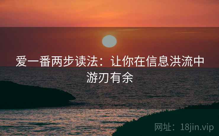 爱一番两步读法:让你在信息洪流中游刃有余 爱一番两步读法:让你在信息洪流中游刃有余